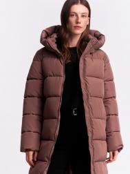 Тёплая стёганая куртка-пальто с капюшоном ZOLLA