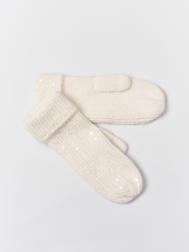 Тёплые вязаные варежки с пайетками ZOLLA