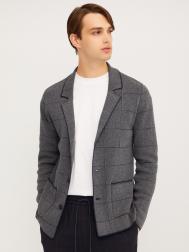 Вязаный кардиган на пуговицах с воротником и накладными карманами ZOLLA