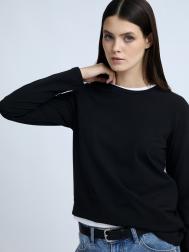 Трикотажный прямой лонгслив из хлопка ZOLLA