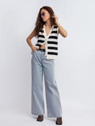 Трикотажный жилет в полоску на пуговицах ZOLLA