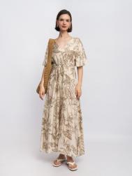 Ярусное платье длины макси с вырезом ZOLLA