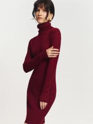 Трикотажное платье-лапша мини с высоким горлом ZOLLA