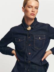 Джинсовая куртка-рубашка из хлопка ZOLLA