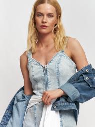 Джинсовый сарафан миди на молнии ZOLLA