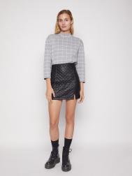 Стёганая мини юбка из экокожи ZOLLA