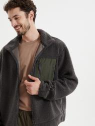 Толстовка из экомеха на молнии с воротником ZOLLA