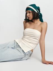 Трикотажный топ-бандо с открытыми плечами ZOLLA