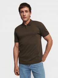 Футболка поло из хлопка на молнии ZOLLA