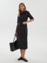 Платье миди с воротником и коротким рукавом ZOLLA
