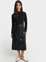 Комбинированное платье миди с запахом и поясом ZOLLA