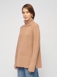 Вязаный шерстяной свитер объёмного фасона с воротником ZOLLA