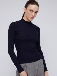 Свитер-водолазка из тонкого вязаного трикотажа с фактурой-риб ZOLLA