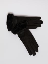 Тёплые перчатки с опушкой и подкладкой из экомеха ZOLLA