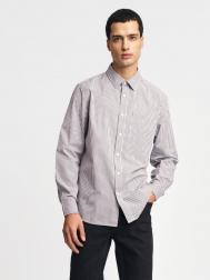 Офисная рубашка прямого силуэта с узором в клетку ZOLLA