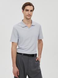 Футболка поло с вырезом однотонная ZOLLA