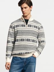 Вязаный свитер на молнии с узором ZOLLA