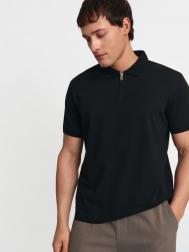 Футболка поло из хлопка на молнии ZOLLA