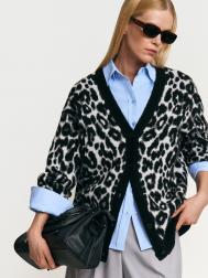 Трикотажный леопардовый кардиган на пуговицах ZOLLA