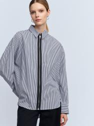 Рубашка из хлопка свободного силуэта на молнии ZOLLA