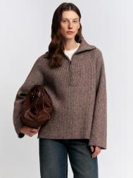 Вязаный свитер с воротником на молнии ZOLLA