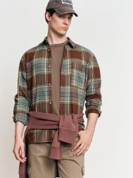 Рубашка из хлопка с длинным рукавом и узором в клетку ZOLLA