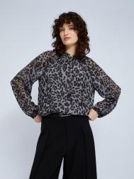 Блузка из шифоновой ткани с леопардовым принтом ZOLLA