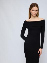 Платье миди с вырезом и длинным рукавом ZOLLA