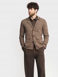 Вязаный кардиган в клетку на пуговицах ZOLLA