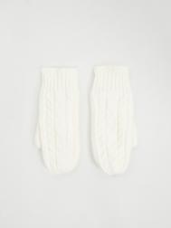 Тёплые вязаные варежки с косами ZOLLA