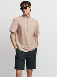 Льняная рубашка с коротким рукавом ZOLLA