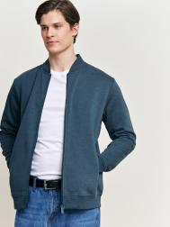 Утеплённая трикотажная толстовка-бомбер на молнии ZOLLA