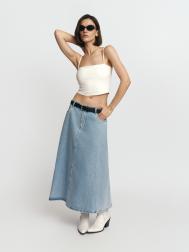 Джинсовая юбка миди из хлопка ZOLLA