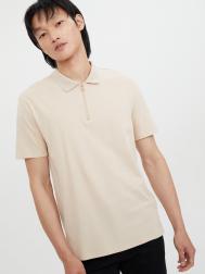 Футболка поло из хлопка на молнии ZOLLA