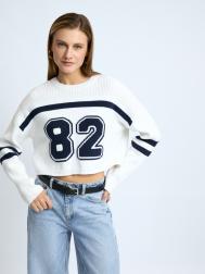 Вязаный джемпер в спортивном стиле ZOLLA