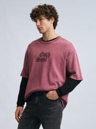 Футболка из плотного трикотажа с принтом-надписью ZOLLA