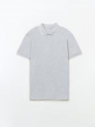 Футболка поло из хлопка однотонная ZOLLA