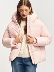 Тёплая дутая стёганая куртка оверсайз с капюшоном ZOLLA