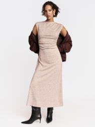 Платье миди без рукавов с драпировкой и разрезом ZOLLA