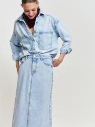 Джинсовая куртка-рубашка оверсайз из хлопка ZOLLA