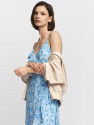 Шифоновое платье-комбинация с воланами ZOLLA