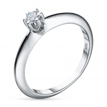 Классическое кольцо из белого золота с бриллиантом э4001кц10151400 ЭПЛ Даймонд