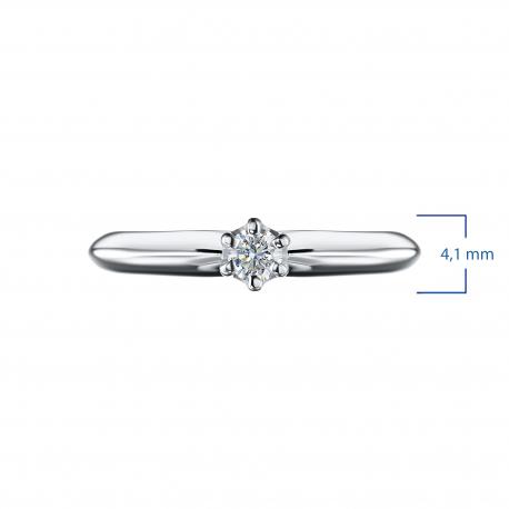 Классическое кольцо из белого золота с бриллиантом э4001кц10151400 ЭПЛ Даймонд