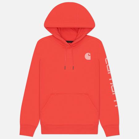 Женская толстовка  Relaxed Fit Midweight Logo Sleeve Graphic Hoodie, цвет красный, размер L CARHARTT