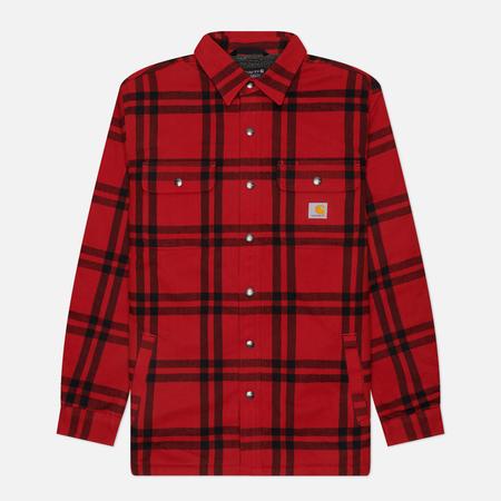 Мужская рубашка  Relaxed Fit Flannel Sherpa-Lined, цвет красный, размер S CARHARTT