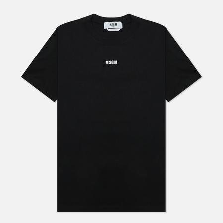 Женская футболка  Micrologo Basic Crew Neck, цвет чёрный, размер M MSGM