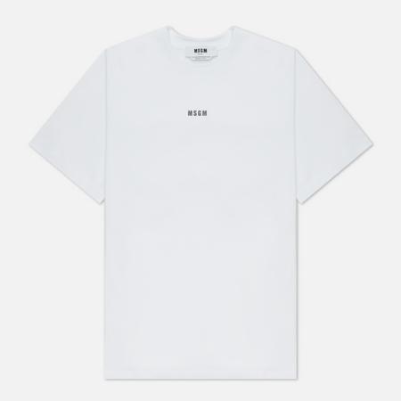 Мужская футболка  Micrologo Basic Crew Neck, цвет белый, размер L MSGM
