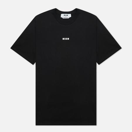 Мужская футболка  Micrologo Basic Crew Neck, цвет чёрный, размер XL MSGM