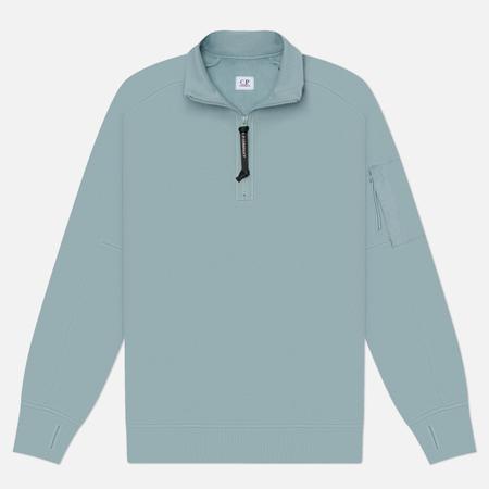 Мужская толстовка  Diagonal Raised Fleece Half Zip Lens Regular, цвет голубой, размер XXXL C.P. COMPANY