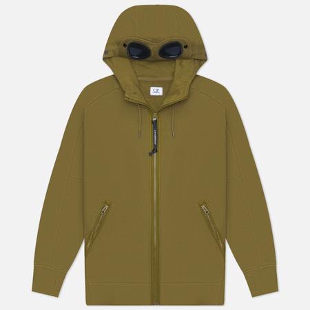 Мужская толстовка  Diagonal Raised Fleece Goggle Hoodie Regular, цвет оливковый, размер M C.P. COMPANY